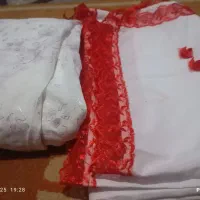 یک چادر سفید و سفره قند ساب عروس