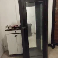 بوفه چوبی دارای چراغ تزئینی وبدون طبقه|بوفه، ویترین، کنسول|نیشابور, شریعتی|دیوار