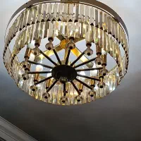 لوستر ۱۴ شاخه کریستالها شامپاینی.کاملا نو و سالم