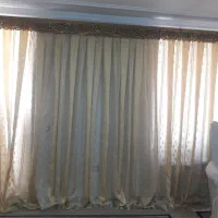 پرده حریر طلایی راه راه|پرده، رانر، رومیزی|ارومیه, |دیوار