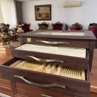 کنسول قاشق و چنگال چوبی سه کشو برند ورسا