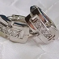 گوشواره زنانه حلقه ای نقره ای ژوپینگ