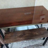 میز ناهارخوری ۴ نفره صنعتی با ۲ نیمکت پایه|میز و صندلی غذاخوری|تهران, خانی آباد نو شمالی|دیوار