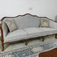 مبل کویین فرانسوی۸نفره بامیز(هنوزاستفاده نکردیم|مبلمان خانگی و میز عسلی|ابریشم, |دیوار