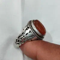 انگشتر عقیق یمنی خطی رکاب دست ساز نقره عیار بالا|جواهرات|اصفهان, رهنان|دیوار