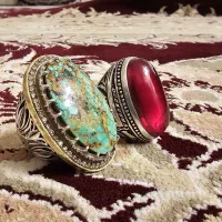 انگشتر فیروزه و یاقوت|جواهرات|کاشمر, |دیوار
