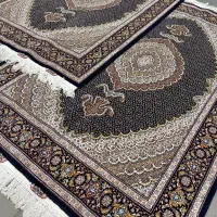 فرش دستباف (بساک)جفت ۳ متری ۶ لا مرینوس ابریشم|فرش|مشکیندشت, |دیوار