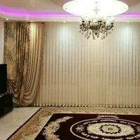 پرده ساده شاین حریر لمه کرپ کتان|پرده، رانر، رومیزی|تبریز, |دیوار