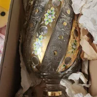 گلدان کریستال /اصل /جام /بزرگ طلاکوب|صنایع دستی و سایر لوازم تزئینی|قم, زنبیل آباد|دیوار