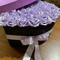 باکس قلب گل روبانی