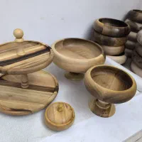سرویس ظروف چوبی میوه خوری شیرینی خوری شکلات خوری