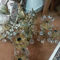 لوستر برنزی ۸شاخه دو جفت|لوستر و چراغ آویز|اراک, |دیوار