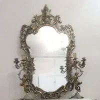 آینه و شمعدان برنز