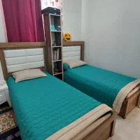 دوعدد تخت یک نفره همراه با روتختی ۳ تیکه وتشک|تخت و سرویس خواب|هشتگرد, تهران دشت|دیوار