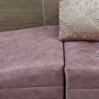 مبل ال ب همراه ۸ عدد کوسن و جلومبلی