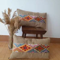 کاور کوسن گلیم دستبافت و کنفی