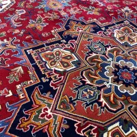 فرش ماشینی قشقایی طرح هریس با زمینه لاکی کد 101|فرش|شیراز, معالی‌آباد|دیوار