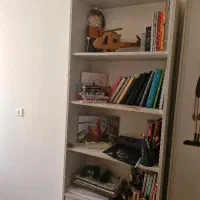 کتابخانه ۴ طبقه با کمد و کشو از جنس ملامینه سفید|کتابخانه، شلف، قفسه‌های دیواری|مشهد, کوثر|دیوار