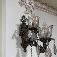 دیوارکوب برنزی ۲ عددی|لوستر و چراغ آویز|ساری, |دیوار