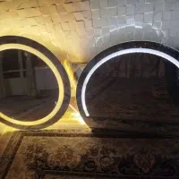 آینه گرد چراغ دار