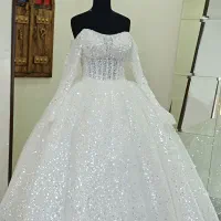 لباس عروس یقه قایقی عربی