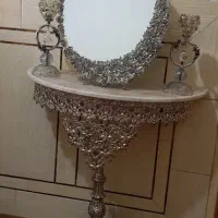 آیینه و شمعدان بالعاب نقره