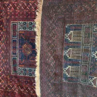 یک جفت قالیچه دستباف عشایری طرح محرابی|فرش|تهران, شیخ هادی|دیوار