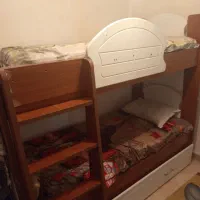 تختخواب دو طبقه همراه  تشک و کشو