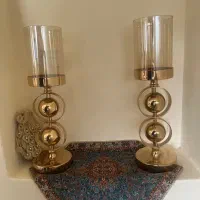 شمعدان تزیینی طلایی در حد نو