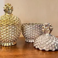 ظرف دکوری و ست چوبی پذیرایی