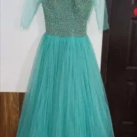 لباس سبز آبی مناسب جشن و عروسی