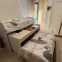 تخت دو طبقه نوجوان کمجا چوب با خوشخواب