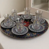 سرویس چای خوری برند پاشا باغچه ترکیه نو با کارتن|ظروف سرو و پذیرایی|تهران, فلاح|دیوار