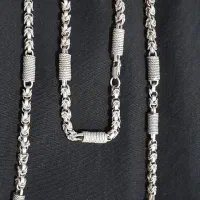 زنجیر دست‌بند ومدال نقره ۹۲۵عیار