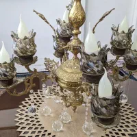 یک عدد لوستر برنجی ۸ شاخه/سنگین و زیبا|لوستر و چراغ آویز|تهران, جنت‌آباد شمالی|دیوار