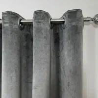 یالان پرده مخمل طوسی