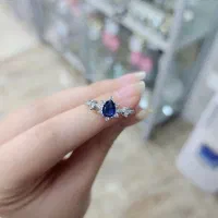 انگشتر نگین آبی نقرع اصل pd|بدلیجات|کرمانشاه, |دیوار