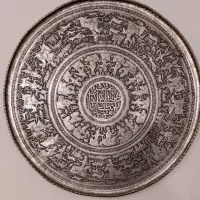 سینی آنتیک مسی آب نقره کاری شده