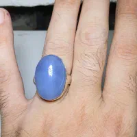 انگشتر نقره عقیق کبود یمن طبیعی