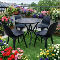 میز و صندلی پلاستیکی تراس باغی طرح پامچال ۴