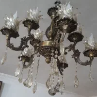 یک جفت لوستر سیاه قلم طرح برنز|لوستر و چراغ آویز|تبریز, |دیوار