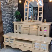 ست آینه کنسول و میز تلویزیون مدل کویین