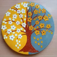 دیوارکوب سفالی و چوبی یلدا / یلدایی