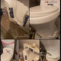 دو عدد توالت فرنگی نو با لوازم و یک عدد سنگ توالت