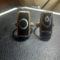یک جعت انگشتر نقره دست ساز با نگین مهره برد اصلی