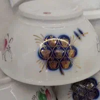 قوری روسی عتیقه و کاسه روسی دوره قاجار