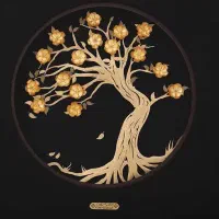 تابلو طبیعت با ورق‌ طلا ۲۴ عیار