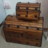 صندوقچه چوبی سنتی بسیار باکیفیت قوس دار در ۲ سایز