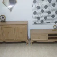 آینه کنسول و میز تلویزیون چوبی