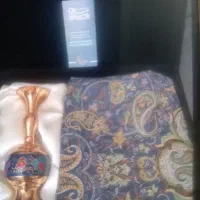 پک هدیه گلدان مسی و رومیزی ترمه